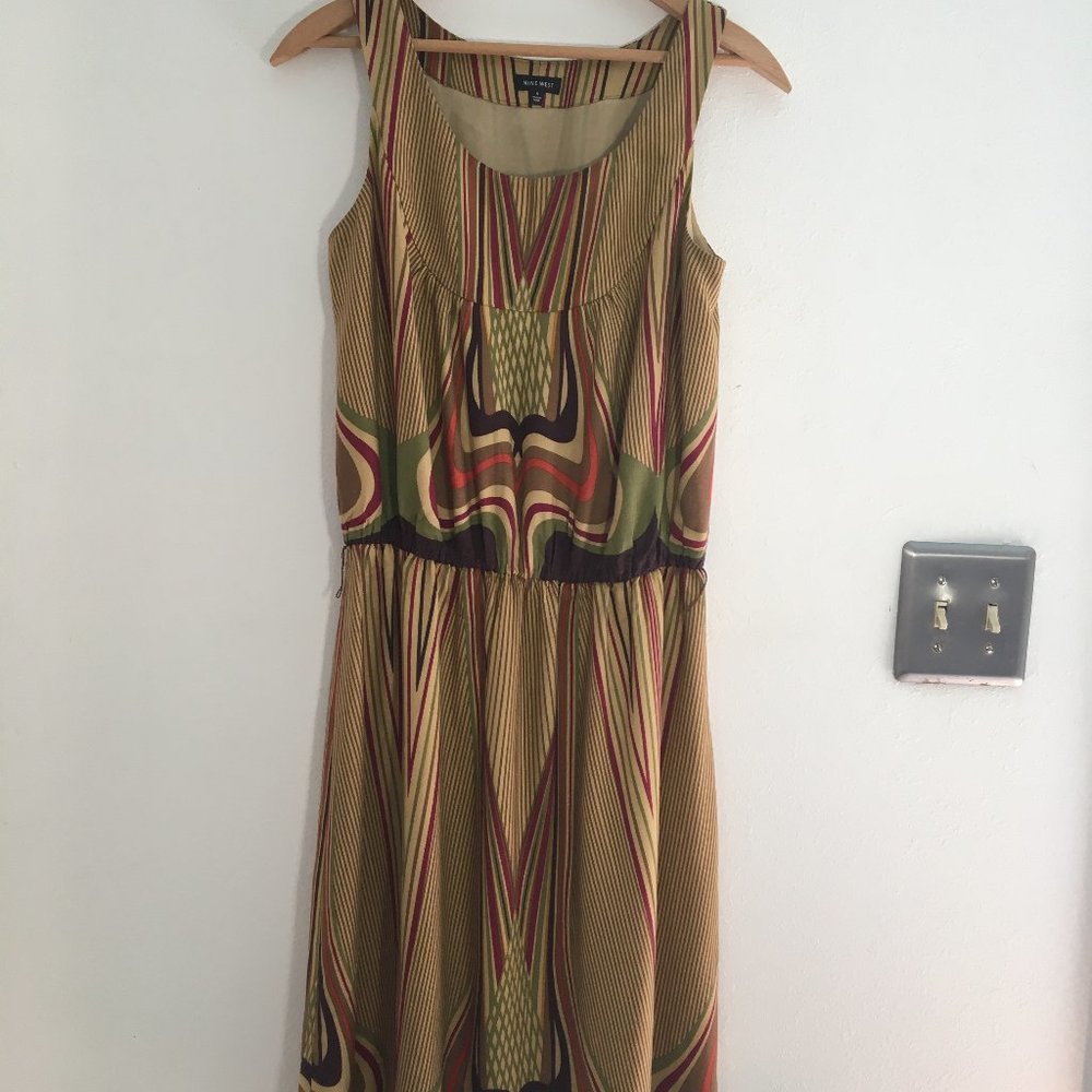 Nine West sleeveless dress, size S, multi-colored, print
